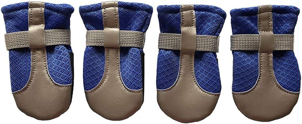 Dog Boots for Small Dogs Soft Reflective and Nonslip Set of 4 (X-Small, Blue)