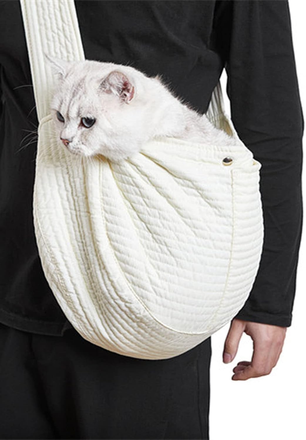Zerodis Dog Sling Carrier, Portable One Shoulder Pet Backpack Cat Carrier Bag with Widened Shoulder Strap for Outdoor Travel Small Dogs Puppy Cat (L)