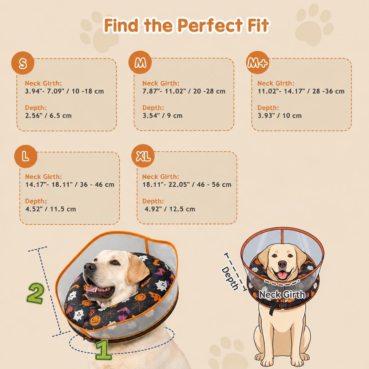 Avont 2-in-1 Dog Cone XL Halloween Shield, Halloween Dog Costume