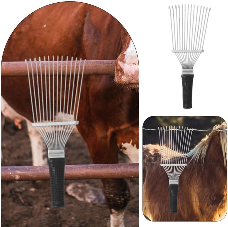 VICASKY 2pcs Livestock Grooming Rake Horse Mane and Tail Brush Furizzy Grooming Rake Versatile Animal Back Scratcher Deshedding Brush for Cashmere and Wool