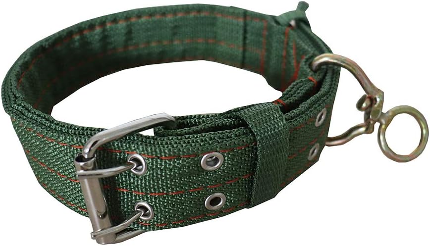 Adjustable Four-Layer Nylon Thickened Cow Collar with 2-Rows Metal Buckle and Traction Chain for Horse, Sheep, Cattle, Dog, Camel (28.7inch)