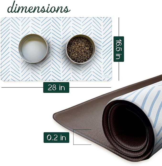CROXTON & CO. Non-Slip Faux Leather Pet Feeding Mat - Image 2