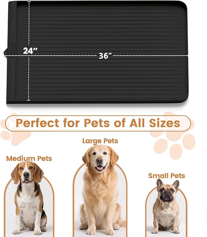 Dog Food Mat 36"x24", Waterproof Pet Feeding Mat - Image 7