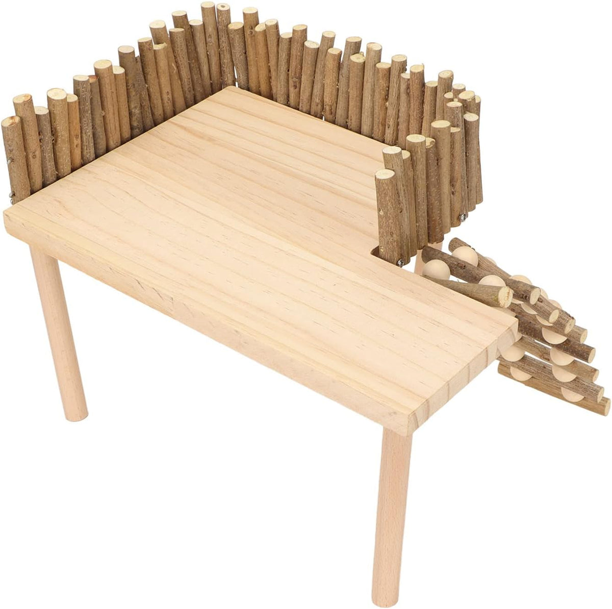 Wooden Hamster Climb Platform, Small Pet Playground for Cage