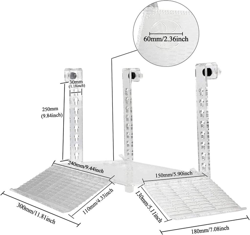 RUIAN Transparent Turtle Basking Platform Hanging Turtle Ramp, Resting Terrace for Turtles Tank Aquarium (30 * 18cm)