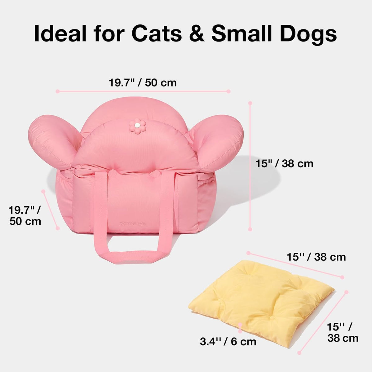 VETRESKA Dog Carrier Dog Car Seat for Small Dogs Washable Cat Carrier