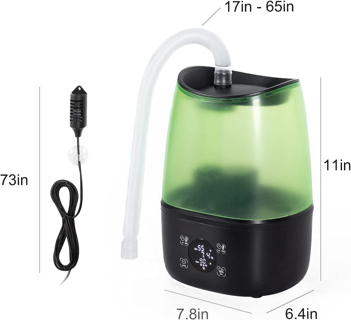 REPTI ZOO Reptile Automatic Fogger 2 IN 1 Digital Timing & Hygrostat Humidifier Remote Control 4L Large Tank Reptile Terrarium Fogger with Extended Hose for Bearded Dragon/Lizard/Gecko/Snake/Tortoise