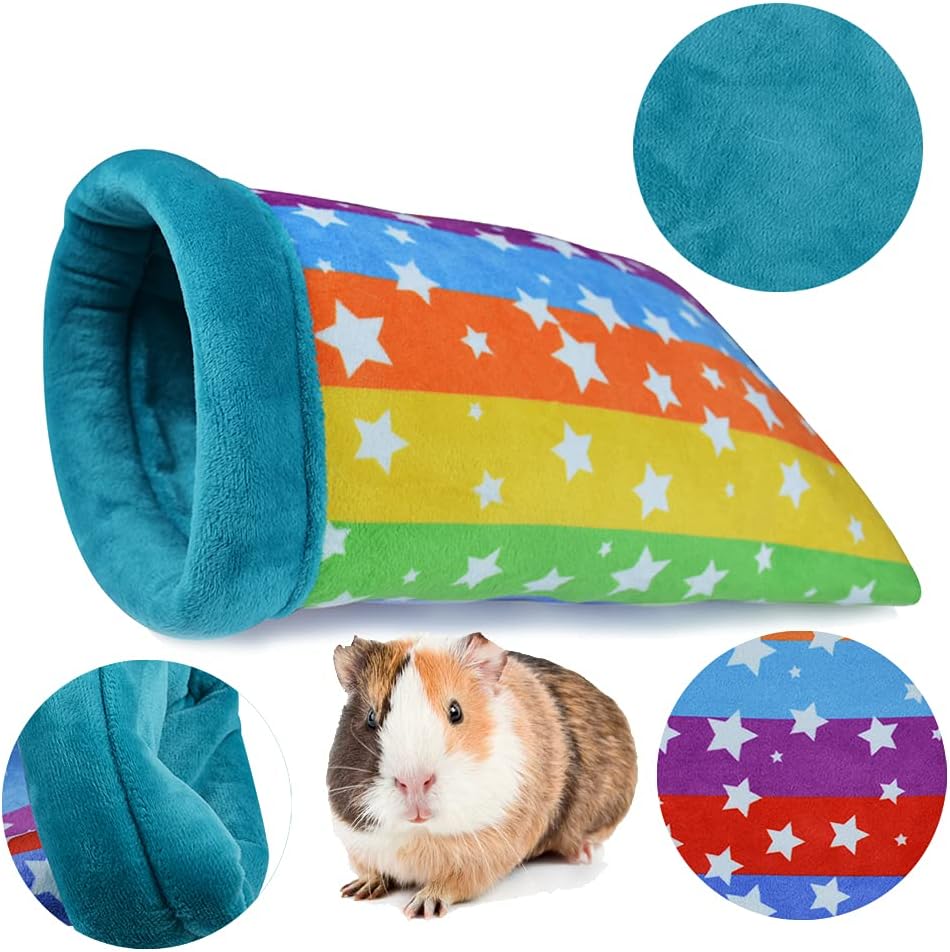 HOMEYA Hamster Sleeping Bag, Small Pet Animals Soft Flannel House Bed Nest Hideout Pouch Sack Sleeping Bed for Hedgehog Squirrel Bunny Guinea Pig Rat Warm Cage Decor Accessory (14 * 11 inch)