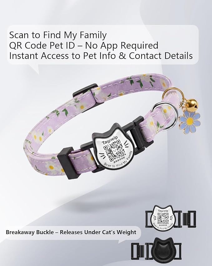 Cute Floral Breakaway Cat Collar - Image 4