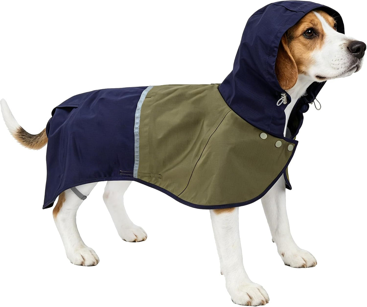 Dog Raincoat Jacket, Reflective Hood Poncho Slicker (M, Yellow)