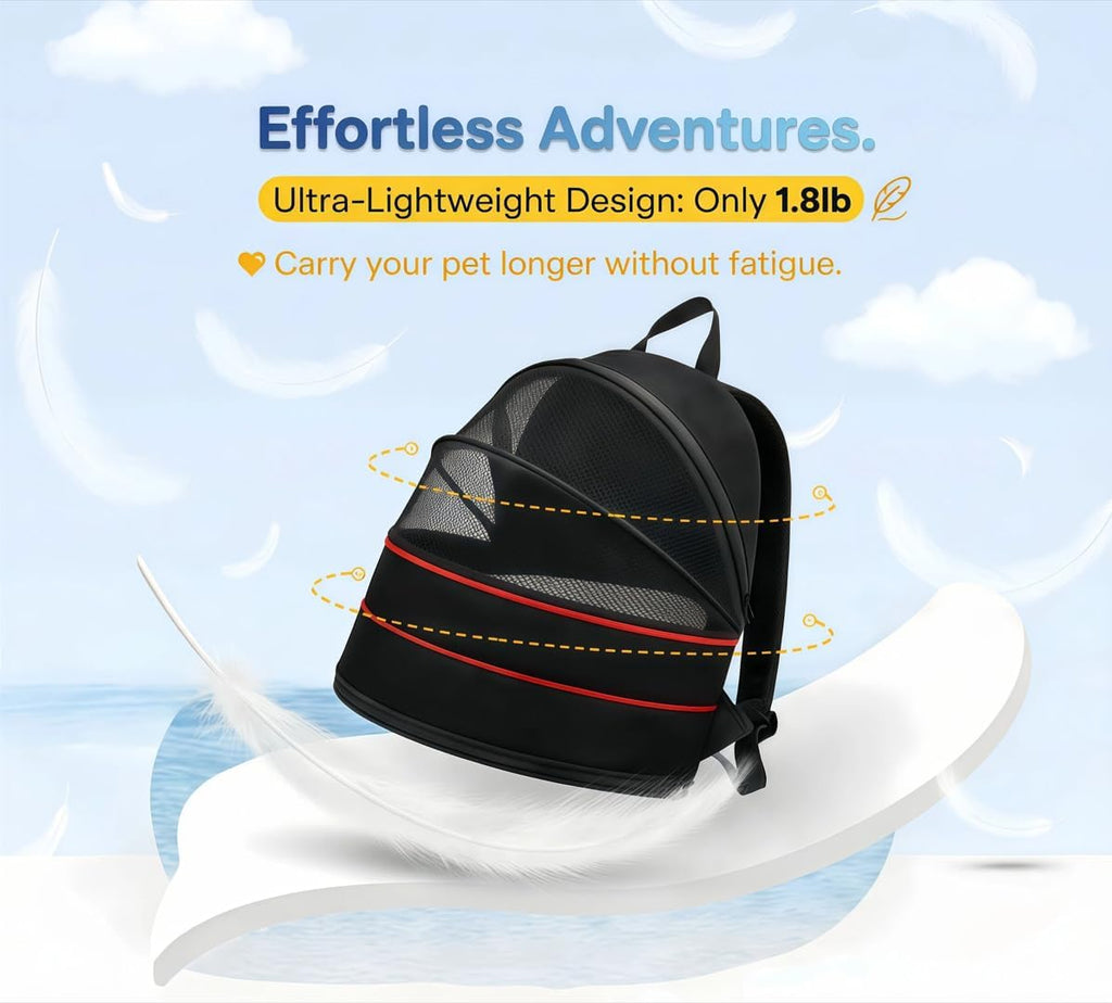 Expandable Cat Carrier Backpack, 2-in-1 Pet Tent for Cats & Small Dogs