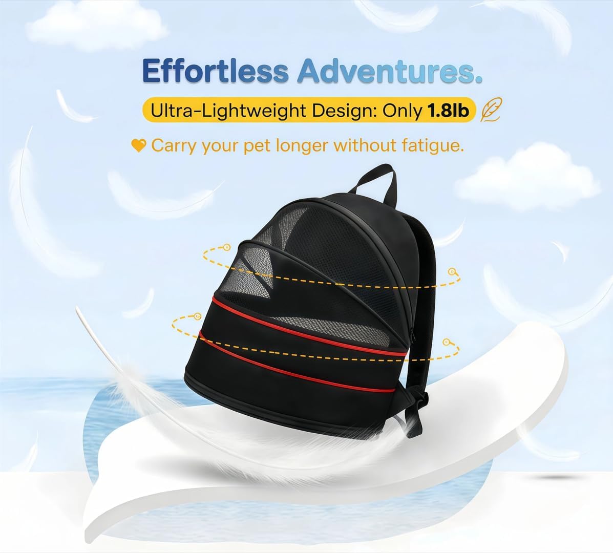 Expandable Cat Carrier Backpack, 2-in-1 Pet Tent for Cats & Small Dogs