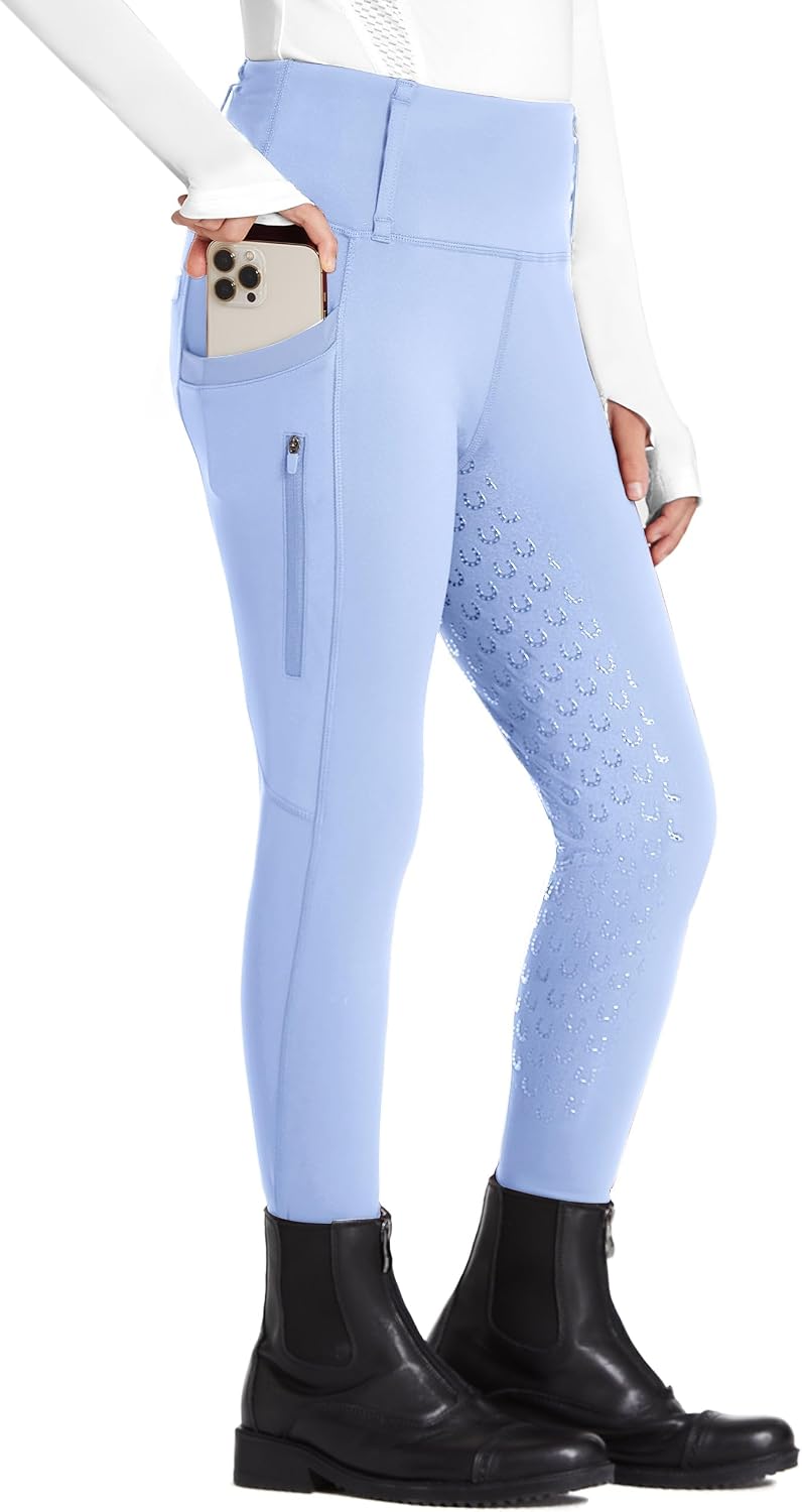 FitsT4 Sports Girls Riding Pants Full Seat High Waist Equestrian Breeches
