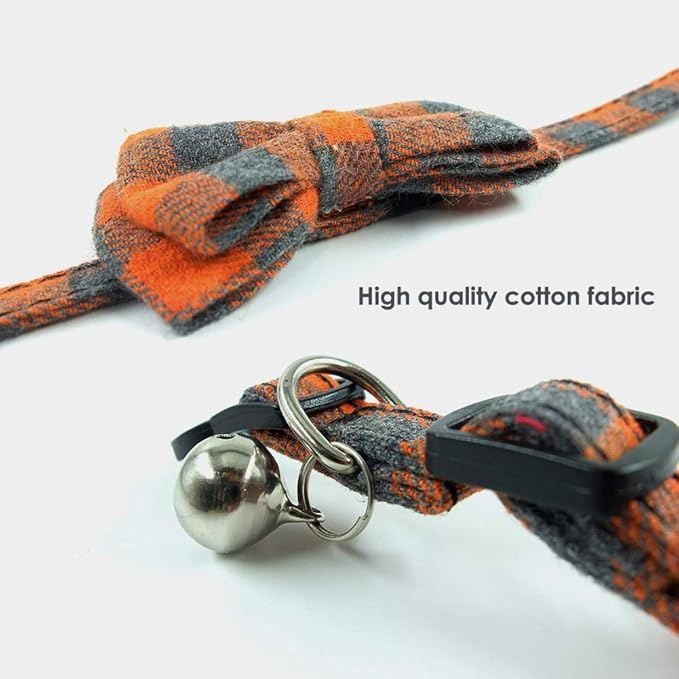 Cat Collars Breakaway with Bell and Bow Tie, Plaid Design Adjustable Safety - Image 6