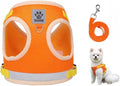 Pet Harness Vest with Leash for Small Medium Dogs Cats-No Pull Step-in Pet Vest Breathable Soft Lightweight Harness and Leash Set for Puppy Kitty Bunny-Orange-XS