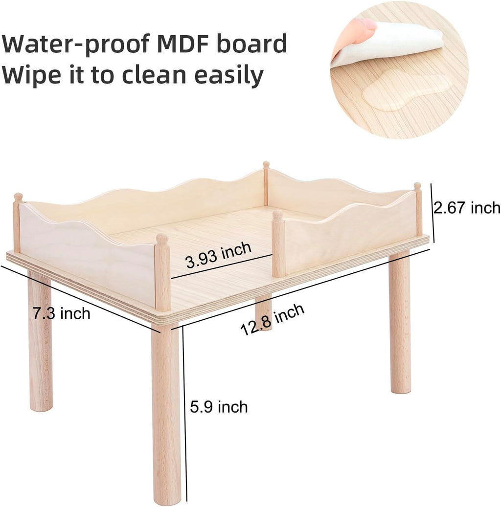 Niteangel Hamster Play Wooden Platform & Multi-Chamber Series Maze Fence for Dwarf Syrian Hamsters Gerbils Mice Degus or Other Small Pets (for 2 Chamber Hideout-Large)