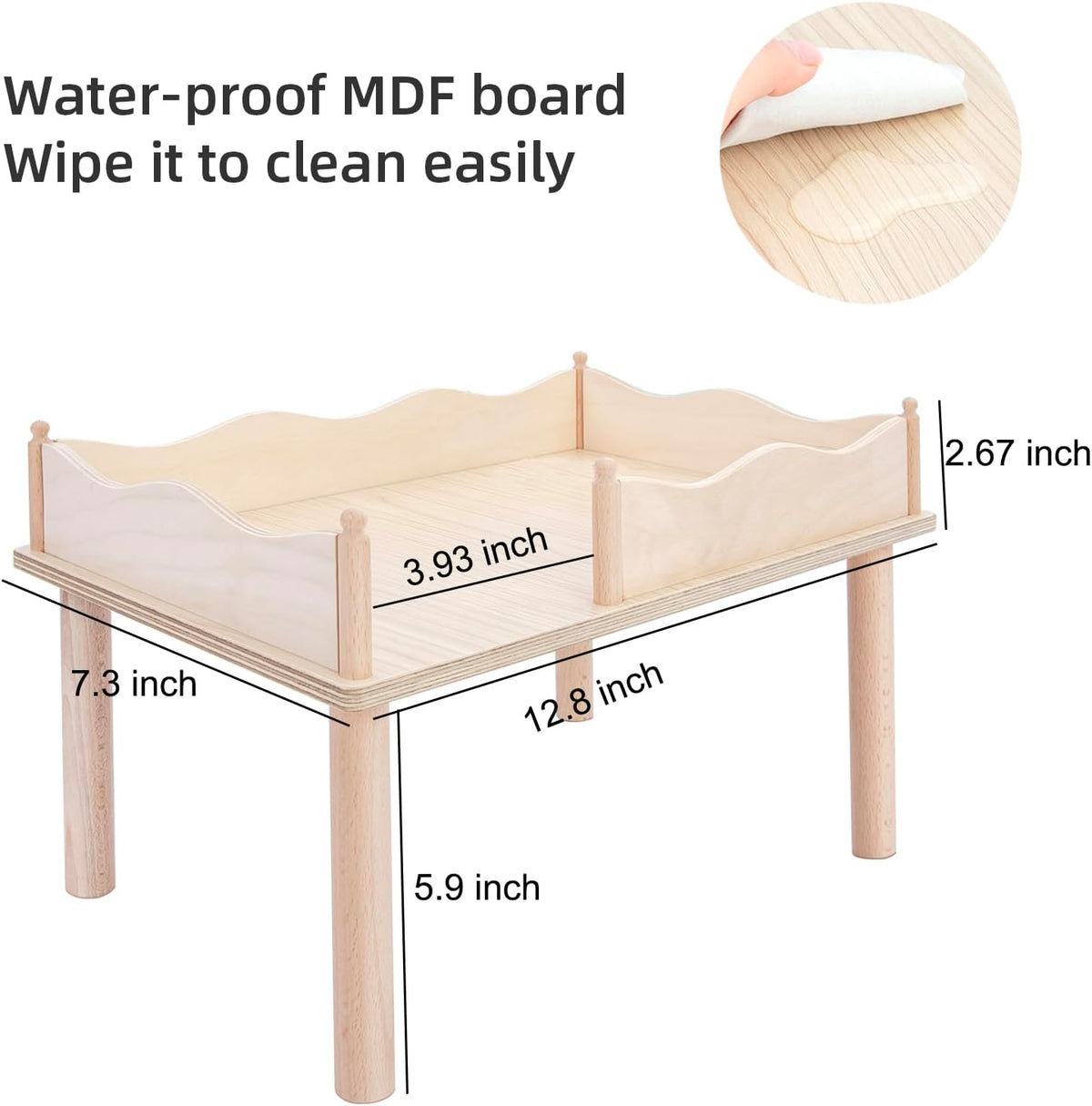 Niteangel Hamster Play Wooden Platform & Multi-Chamber Series Maze Fence for Dwarf Syrian Hamsters Gerbils Mice Degus or Other Small Pets (for 2 Chamber Hideout-Large)