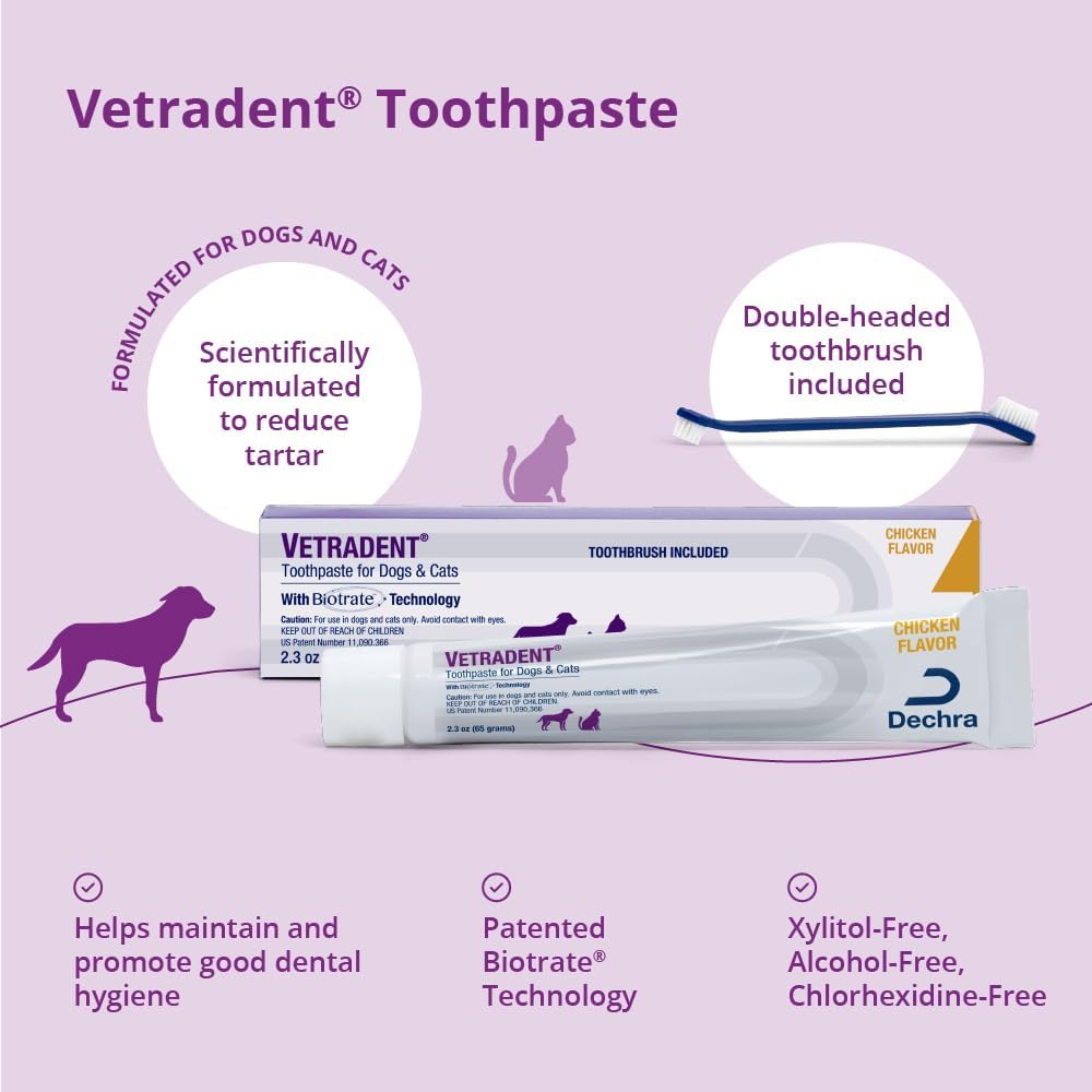 Vetradent Toothpaste (Double-Headed Toothbrush Included), 2.3 oz