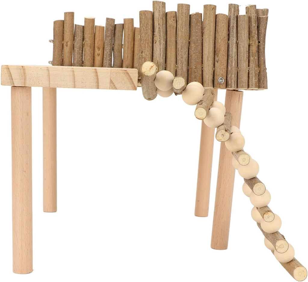 Wooden Hamster Climb Platform, Small Pet Playground for Cage