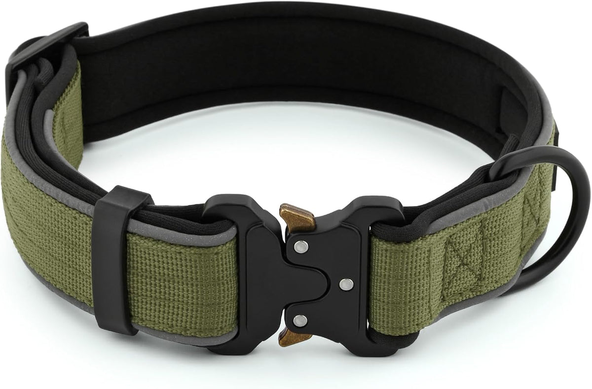 Plutus Pet Tactical Dog Collar, Reflective, for Small Medium Large Dogs