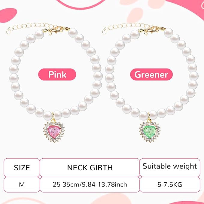 2PCS Kitten Collars Pearl Cat Dog Collar - Image 5