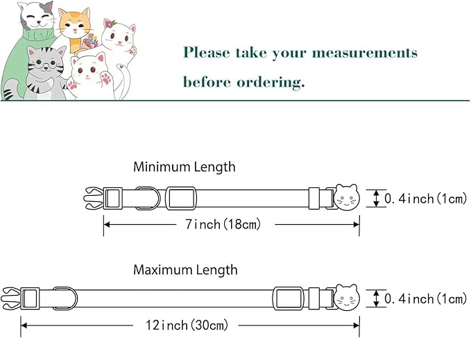 Yizepet Cat Collars with Bells, Breakaway Kitten Collar, Cute Kitty Collar - Image 5