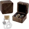 NBEADS Personalized Pet Hair Keepsake Box, Wooden Dog Hair Memorial Shadow Box with 2 Pcs Glass Cork Wishing Bottles Pet Memorial Gift for Loss of Dog or Cat