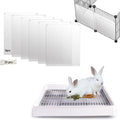 Oncpcare 22x18 Super Large Rabbit Litter Box, 6 Pack Pet Cage Liner Protection Rabbit Cage Urine Guard Clear Cage Edge Liner Guinea Pig Side Lining