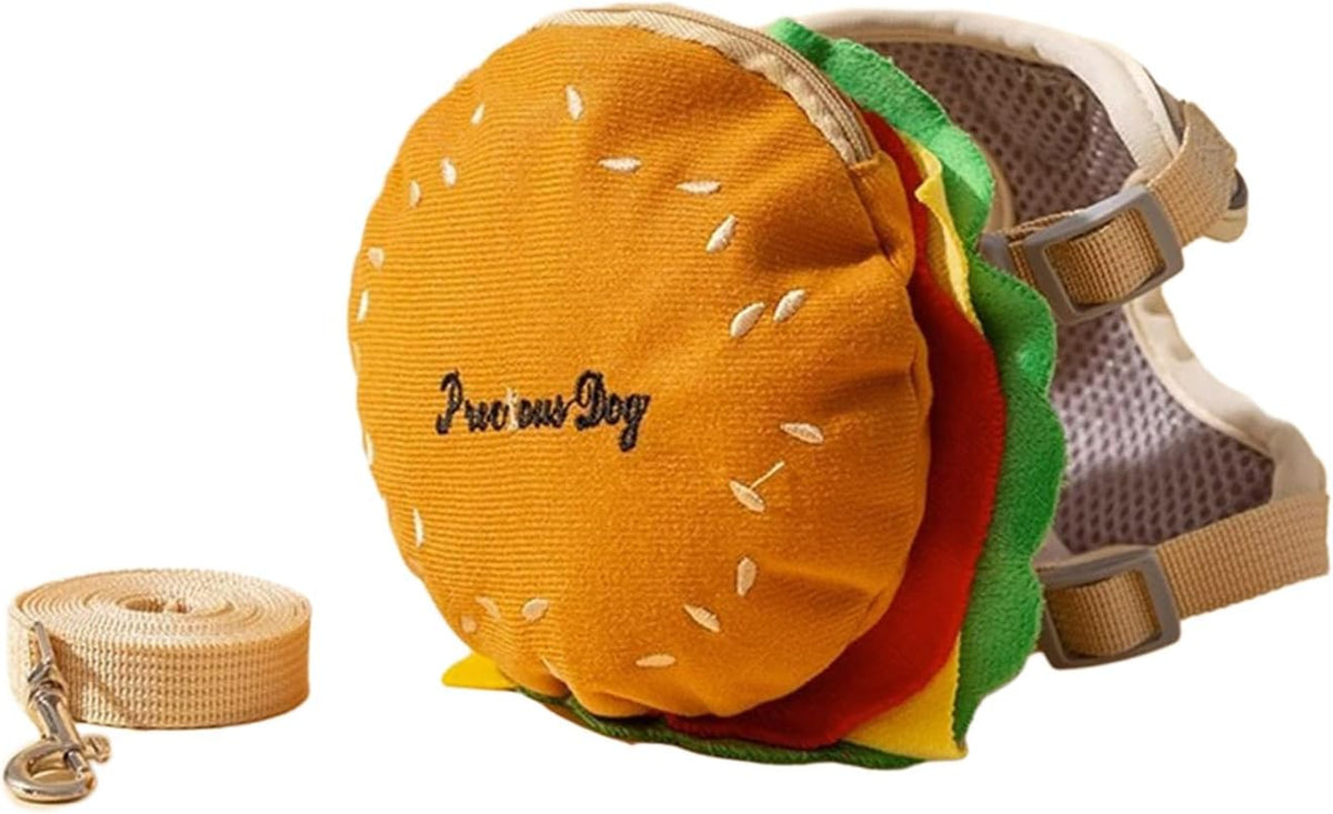 Adjustable Puppies Hamburger Bag for Small Dogs Bag Outdoor Large Self-Carrier Adjustable Vest Leash Service Dog Vest Harness and Leash Set, Medium