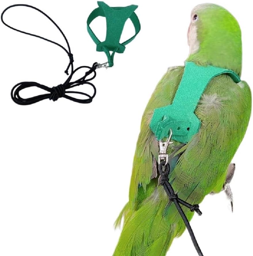 Bird Flight Harness Vest, Parrot Flight Suit with Leash for Parakeets, Bird Flying Clothes with Rope and Handle for Outdoor Activities Training, Anti Bite (XS)