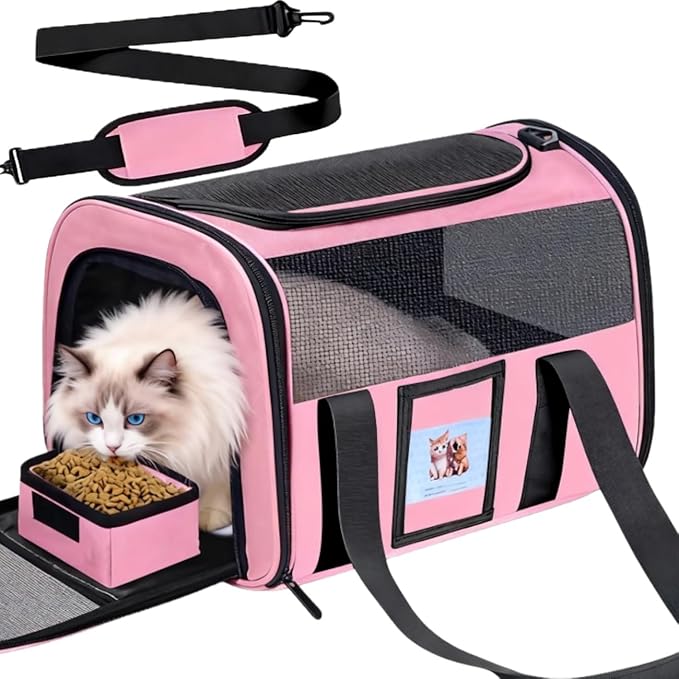 Soft Cat Carrier for Pets Up to 15 lbs, TSA Approved for Airline in-Cabin by Unknown