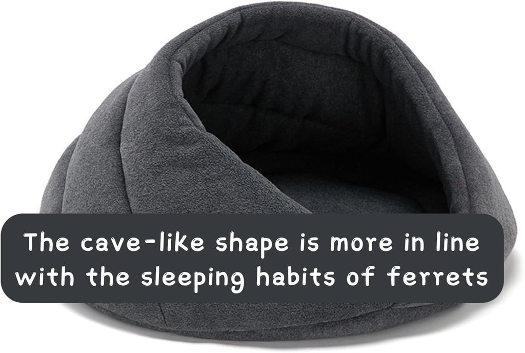 Ferret Bed Cave and Hideouts Comfortable，Ferret Hideaway Bed Accessories for Cage Ferret Beds and Hideouts Safe & Cozy for All Ages Ferrets(Grey) (Grey)