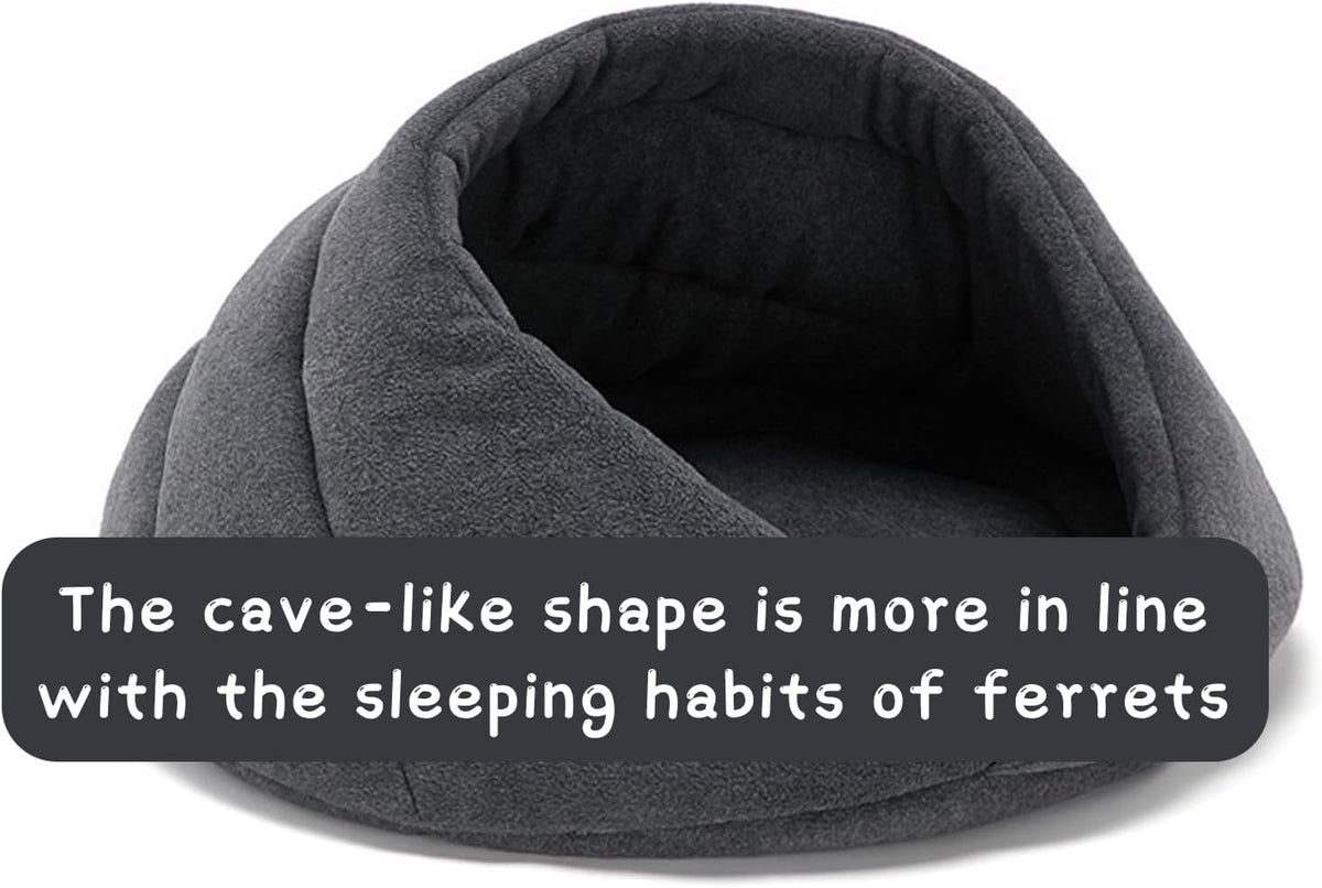 Ferret Bed Cave and Hideouts Comfortable，Ferret Hideaway Bed Accessories for Cage Ferret Beds and Hideouts Safe & Cozy for All Ages Ferrets(Grey) (Grey)