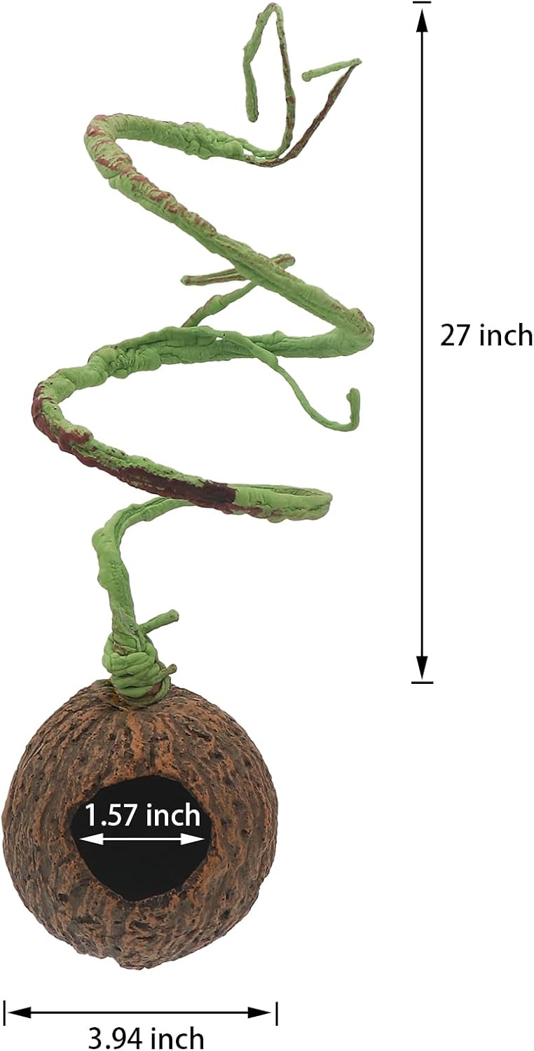 AQUA KT Reptile Jumping Spider Enclosure Hideout with Climbing Vine