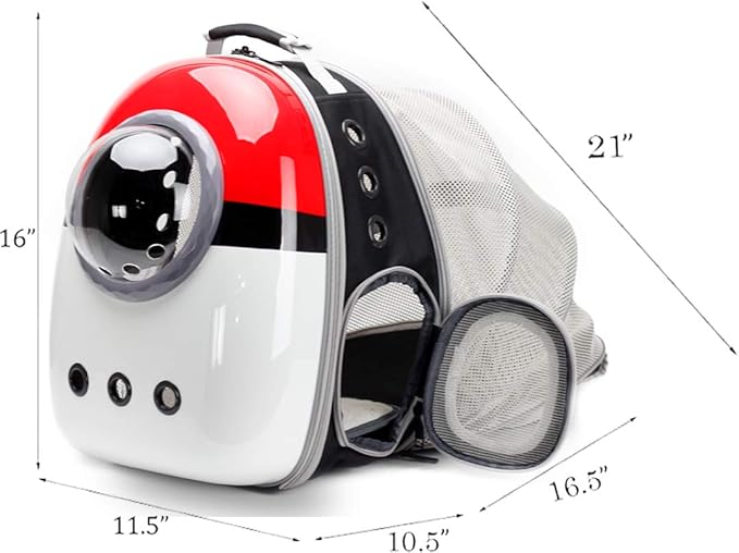 Back Expandable Cat Backpack Carrier, Fit up to 12 lbs, Hard Shell Bubble Dome - Image 4