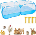 Portable Chicken Coop Chicken Run with Removable Bottom,Large Foldable Pet Enclosure for Puppy Duck Kitten Rabbits Indoor Outdoor Yard(Blue)