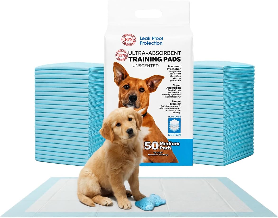 Kashmir FPN Puppy Pads for Dogs 200 Count 18x24 Inch Heavy Duty Training Pads | 5 Layer Instant Absorbent Dog Pee Pads for Puppy Training, Pet Care & Indoor Potty Protection