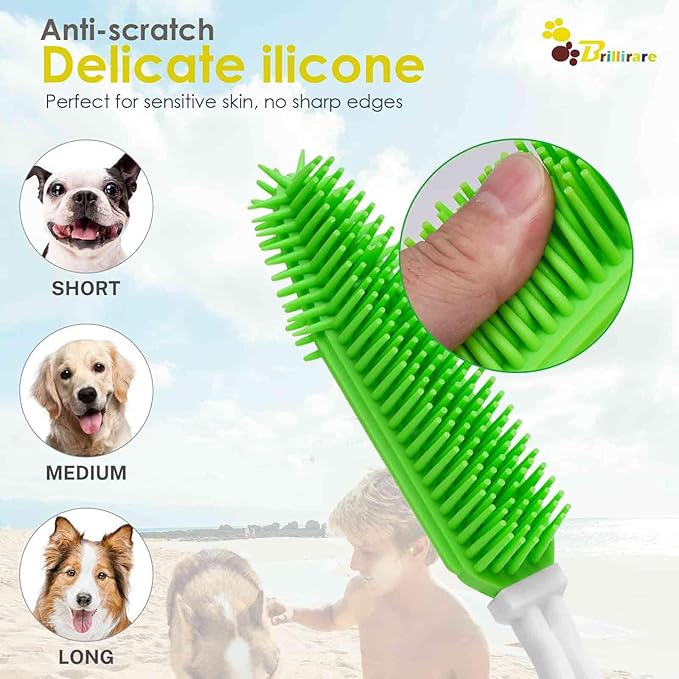 2 Pack Dog Grooming Bath Brush, Premium Soft Silicone Pet Brushes - Image 5