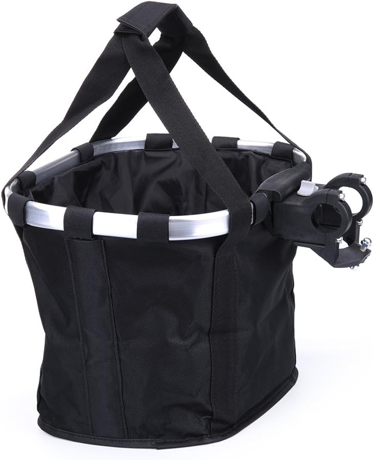 Pet Dog Bike Basket & Carrier Bag- Foldable Detachable Pet Travel Bicycle Basket - Small Animal Dog Cat Rabbit Bike Ride Basket Carrier (Coffee)