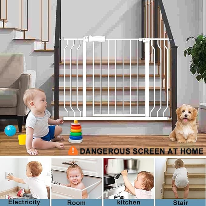 Narrow Baby Gate 24 to 29 Inch Wide Pet Gate Pressure Mounted No Drill Safety - Image 8