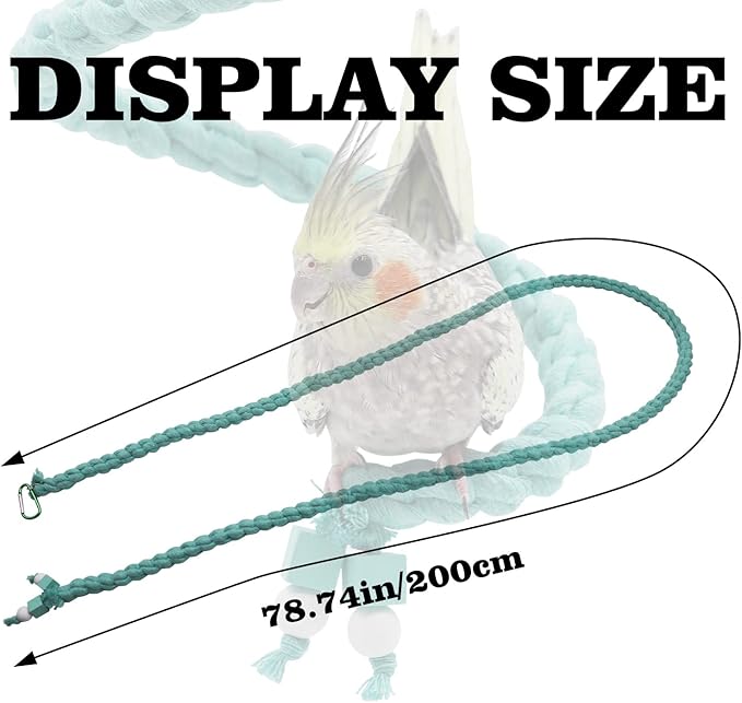 Dnoifne 78.7 Inches Bird Spiral Rope Perch, - Image 6