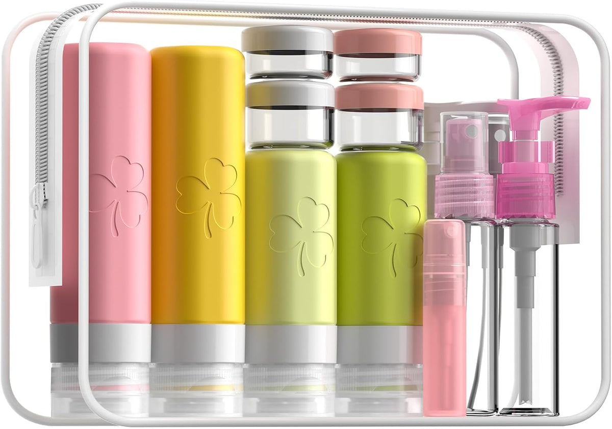 INSFIT 23 Pack Travel Bottles for Toiletries, TSA Approved Silicone Travel Size Toiletries with Toiletry Bag, BPA Free Leak Proof Refillable Travel Essentials for Liquids Shampoo Conditioner Lotion