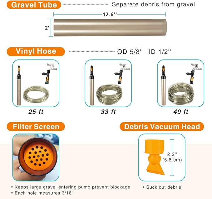 hygger Bucket-Free Aquarium Water Change Kit Fish Tank Siphon Gravel Vacuum - Image 5