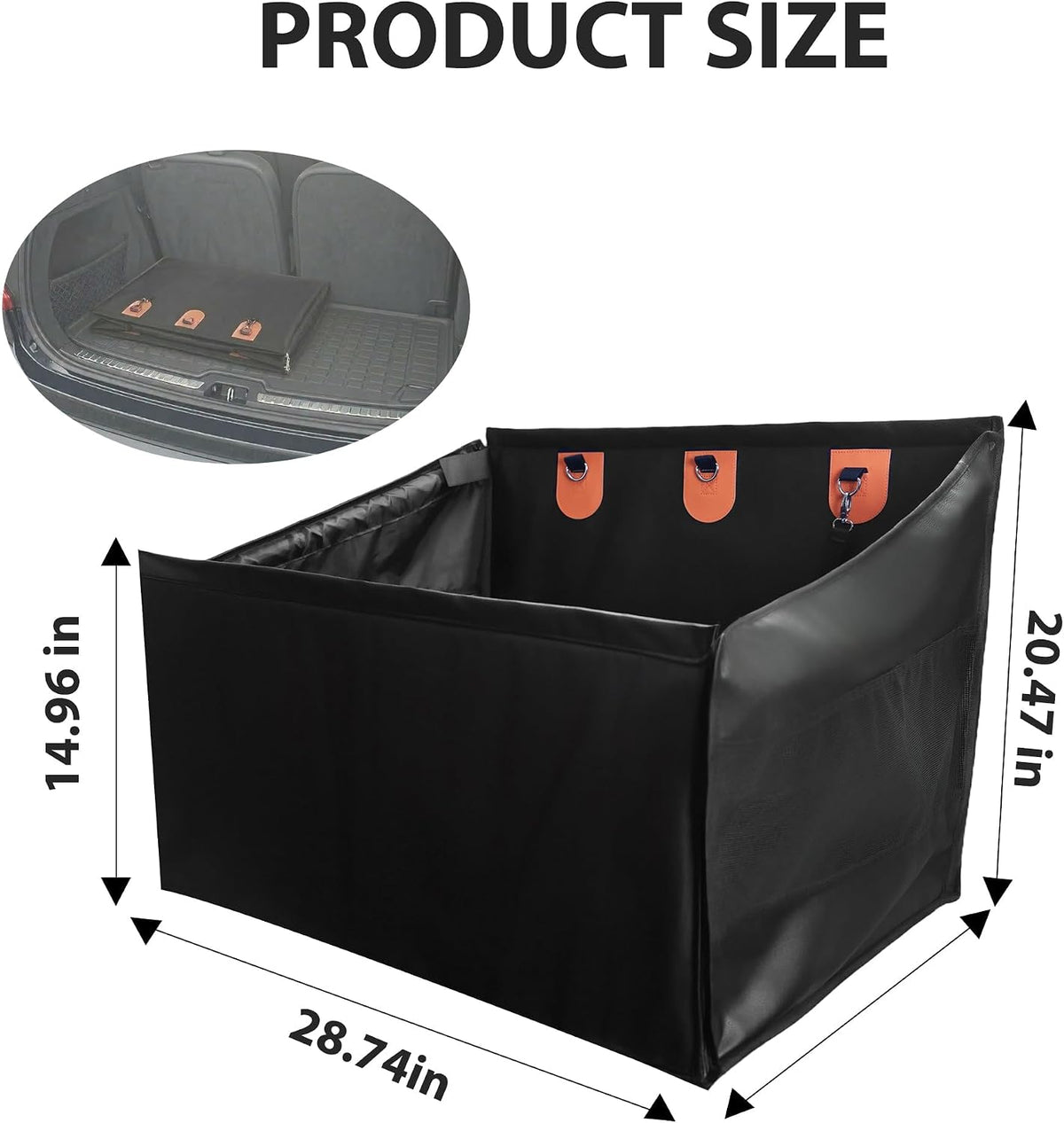 Large Dog Car Seat, Upgraded PU Leather Back Seat Extender with Hard Bottom, Waterproof Pet Car Seat Cover for Medium Sized Dog, Pet Hammock for Cars, SUVs, Trucks