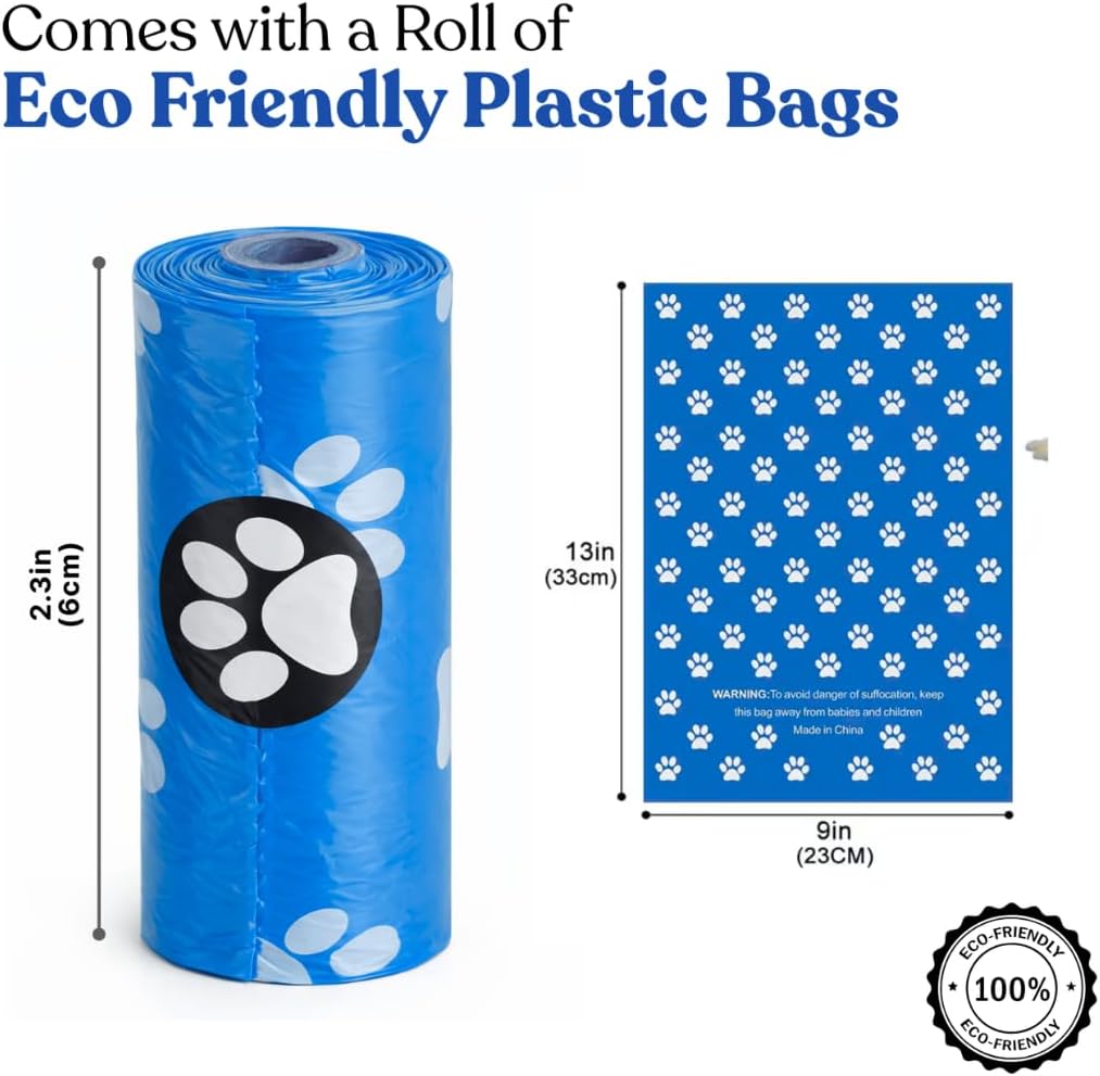 Non-Breakable Pooper Scooper - Foldable Dog Pooper Scooper with Eco-Friendly Poop Bag | Durable Spring & Lightweight | Non-Breakable Pet Scooper for Easy Grass and Gravel Pick Up (Blue)