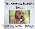 BANBERRY DESIGNS Pet Memorial Picture Frame for Dogs – You Were My Favorite Hello and My Hardest Goodbye Bereavement Gift – Ceramic Sympathy Photo Frame – Holds 4 x 6 Inch Picture – 8 x 7.25 Inches