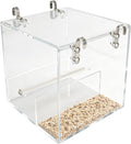 NQEUEPN Bird Cage Feeder, Clear Acrylic Clear Bird Food Feeder