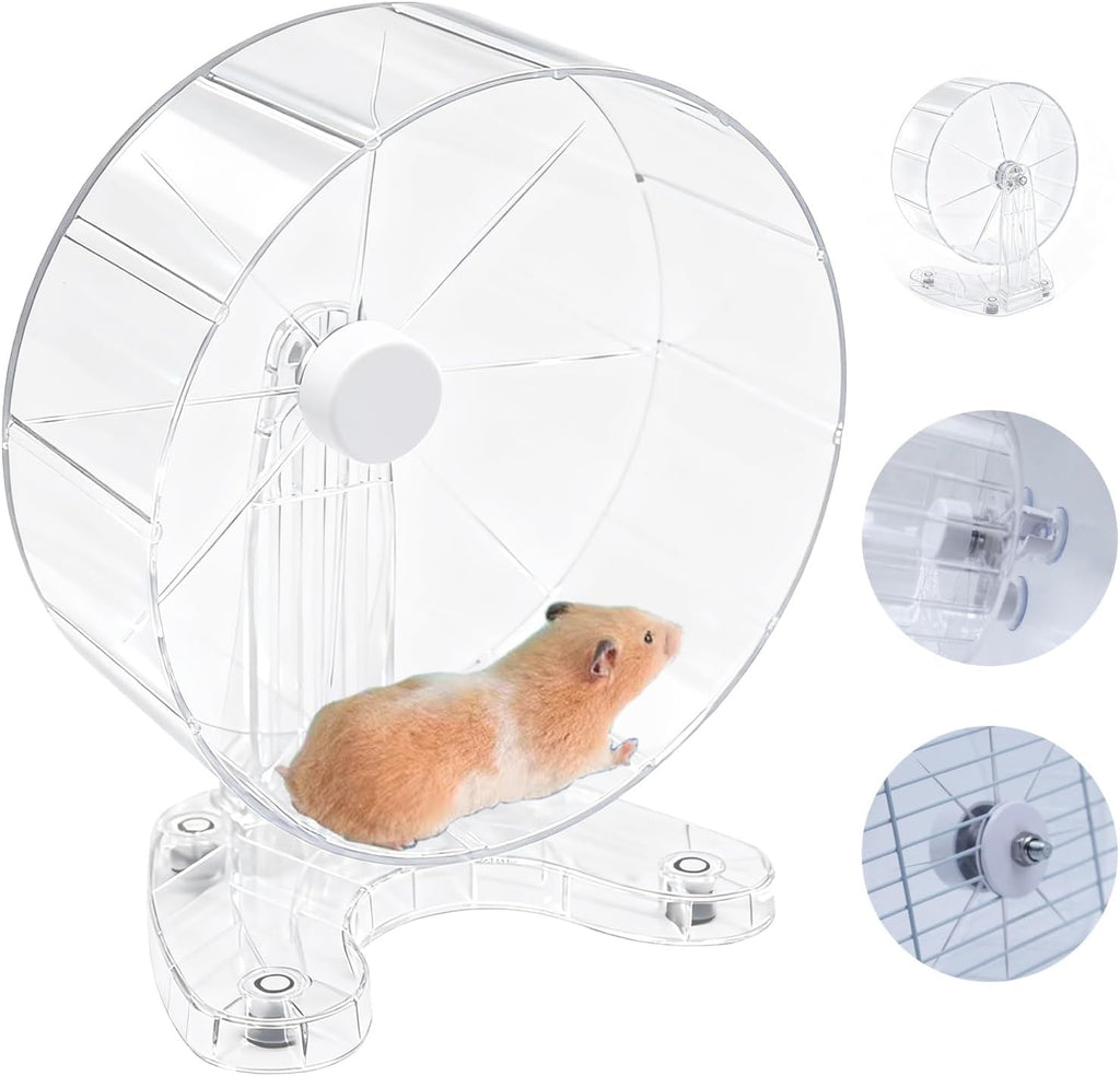 Hamster Wheel, 6.5" Super-Silent Exercise Wheels, Dual-Bearings Quiet Spinner Running Wheels, 3 Installation Methods, Fits Any Hamster Cage, Hamsters Toy for Dwarf Hamsters, Gerbils, and Small Pets.