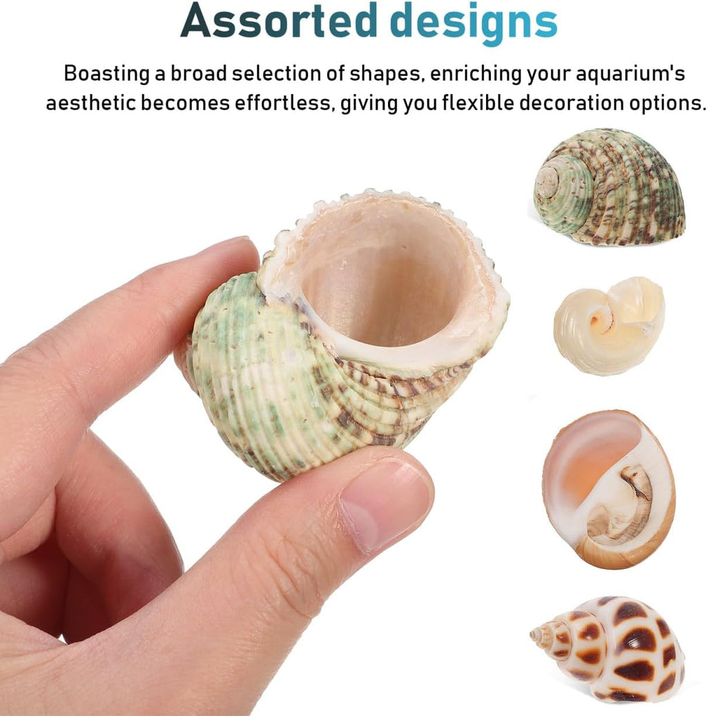 SHINEOFI Hermit Crab Hideout Coconut Shell Shelter with 8 Hermit Crab Shells Reptile Hide Cave Turtle Rest Hut Aquarium Habitat Decor for Fish Tanks and Reptile Containers