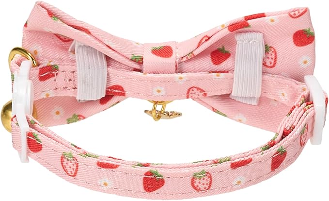2 Pack Cat Collars, Removable Bowtie, Floral Pattern, Safety Breakaway Clasp - Image 7